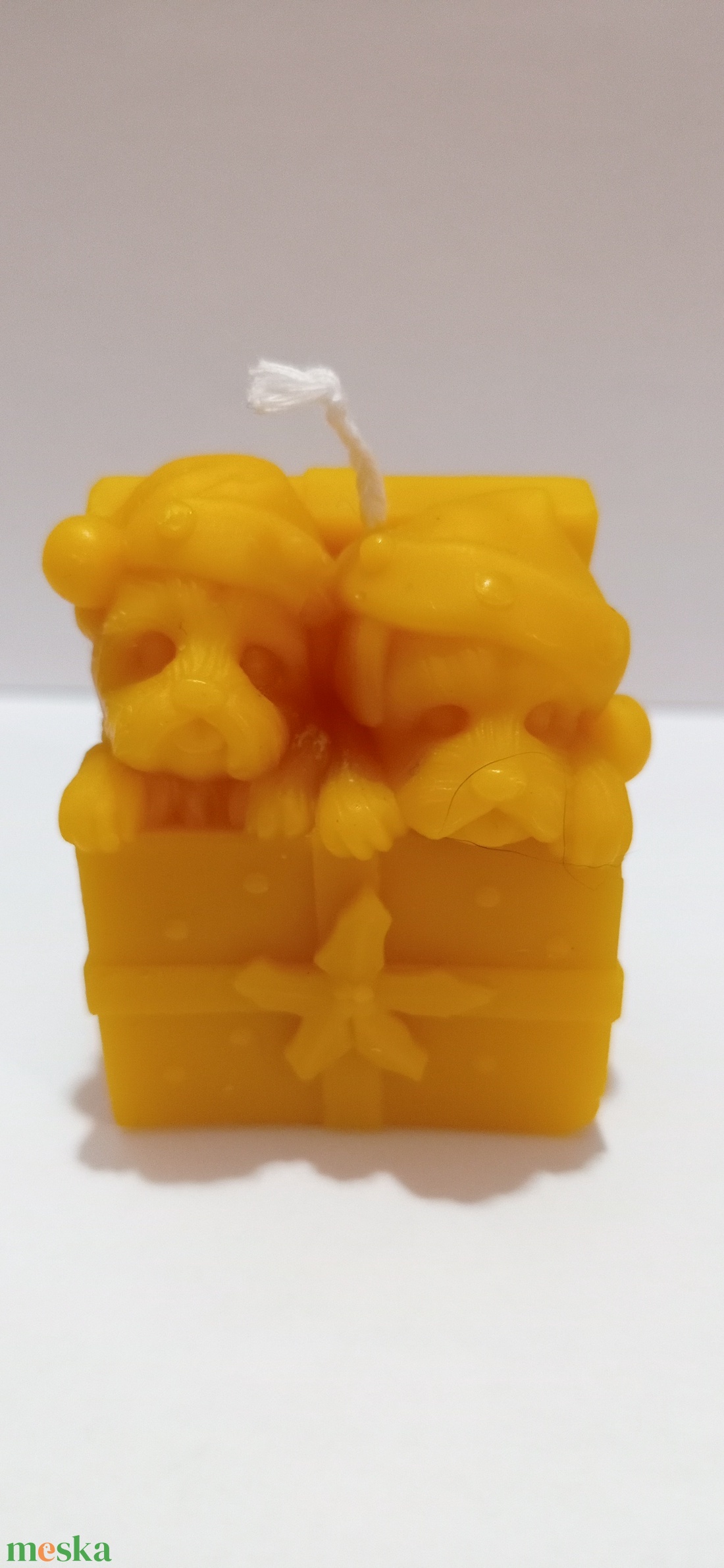 Méhviasz Ajándék kutyusok mintázatú gyergya  - esküvő - dekoráció - gyertya & gyertyatartó - Meska.hu