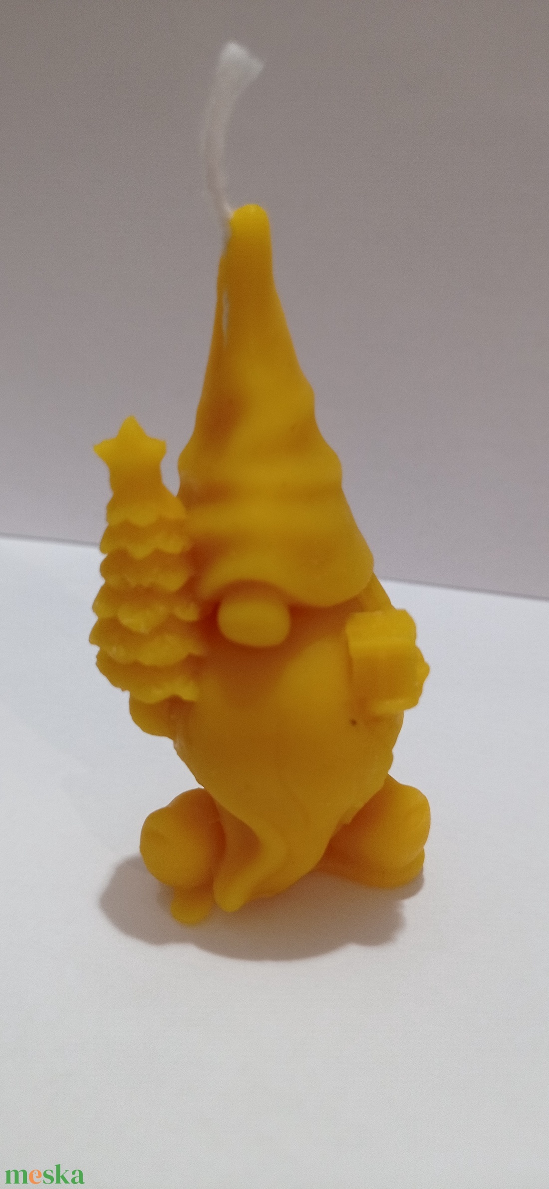 Méhviasz Karácsonyi manó mintázatú gyergya  - esküvő - dekoráció - gyertya & gyertyatartó - Meska.hu