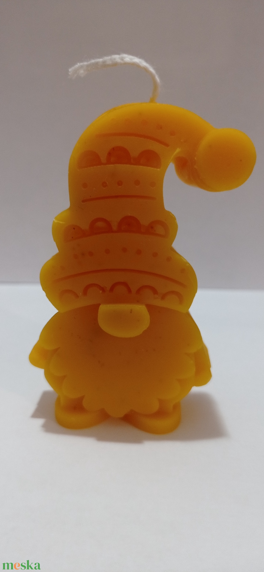 Méhviasz Karácsonyi manó mintázatú gyergya  - esküvő - dekoráció - gyertya & gyertyatartó - Meska.hu