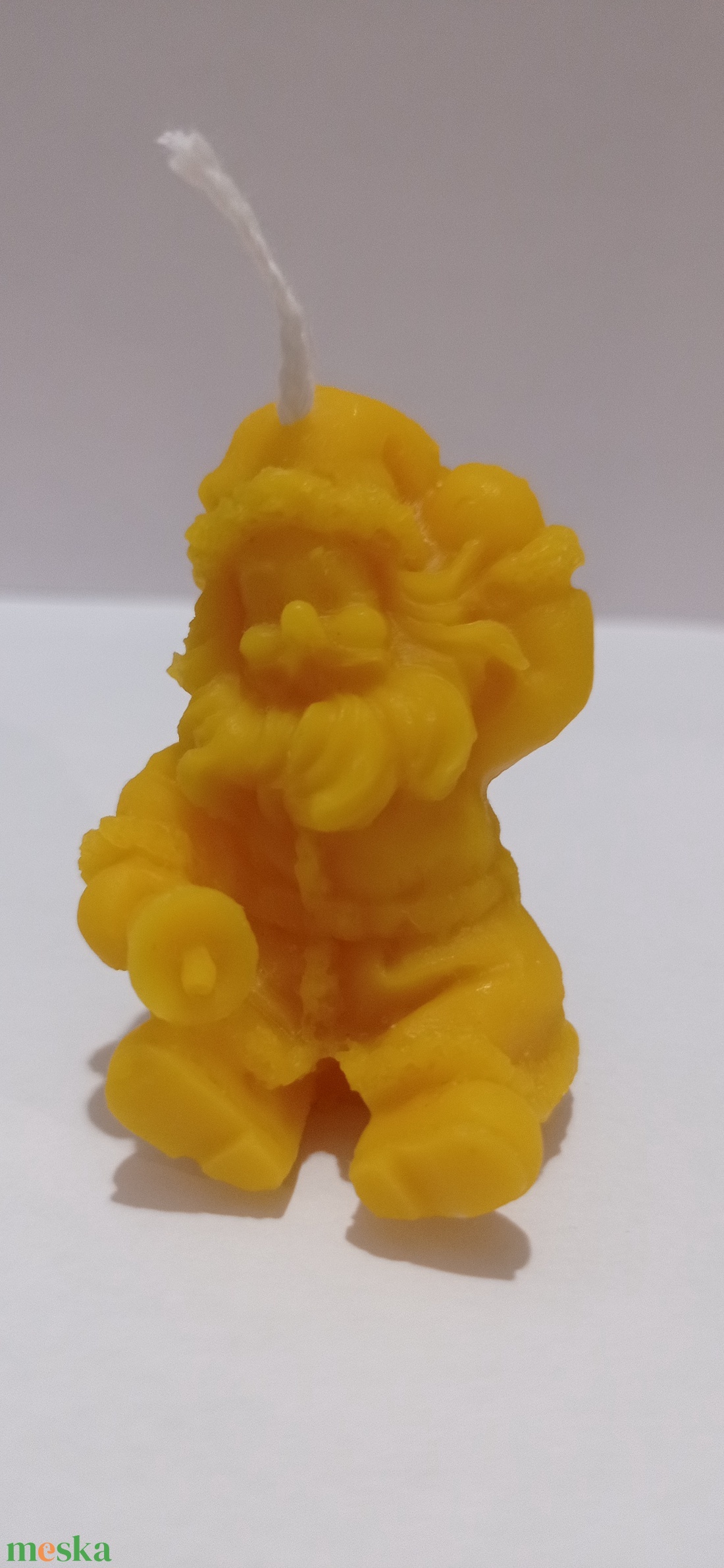 Méhviasz Mikulás mintázatú gyergya  - esküvő - dekoráció - gyertya & gyertyatartó - Meska.hu