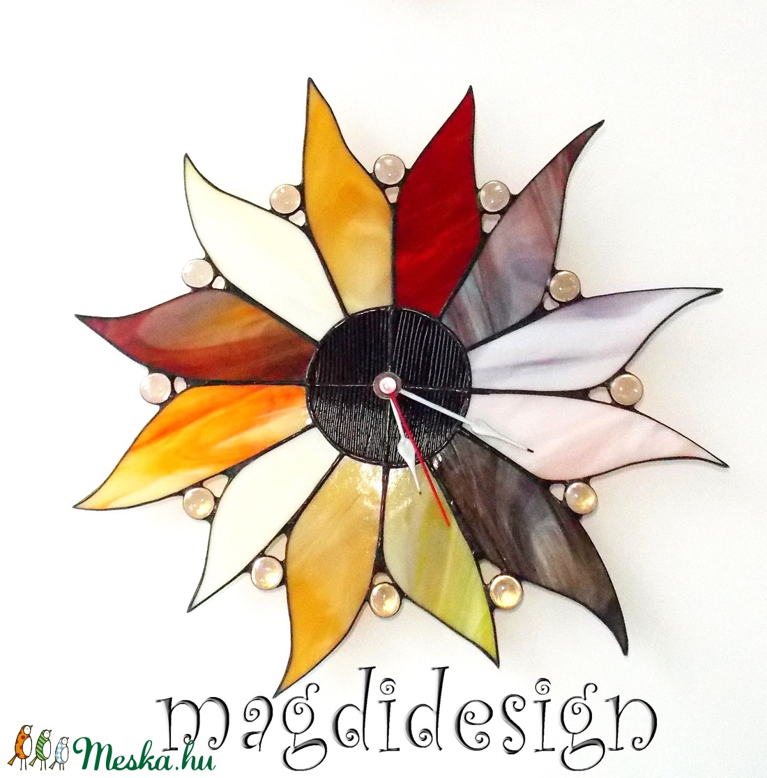 Tarkavirág tiffany falióra  -  - Meska.hu