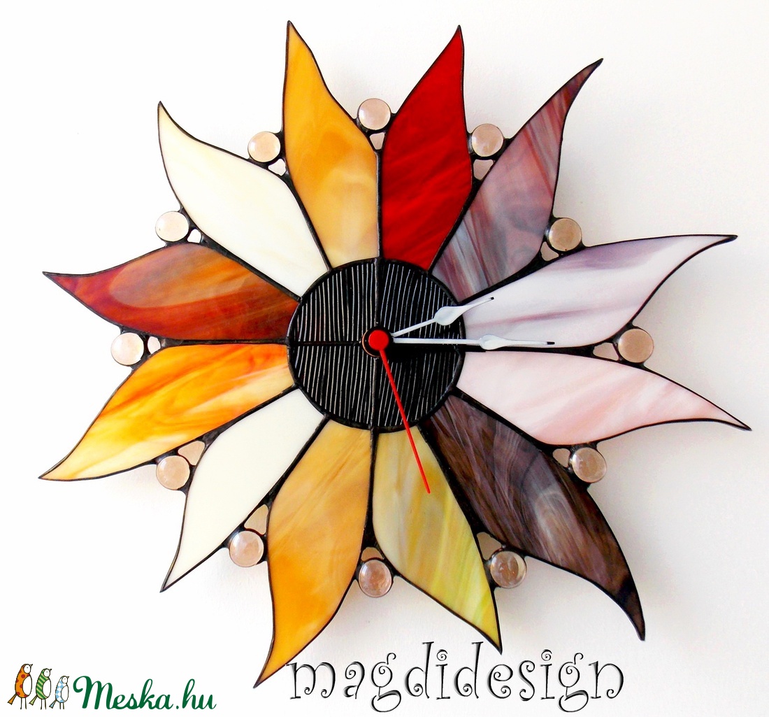 Tarkavirág tiffany falióra  -  - Meska.hu