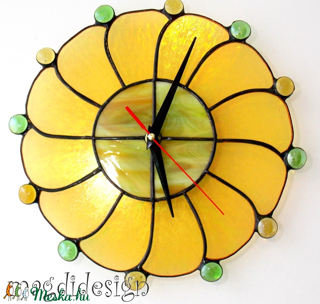 Napsugár Tiffany falióra, ballagásra, esküvőre -  - Meska.hu