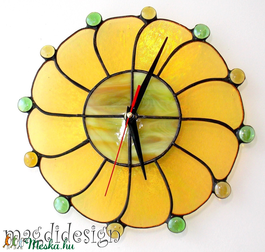 Napsugár Tiffany falióra, ballagásra, esküvőre -  - Meska.hu