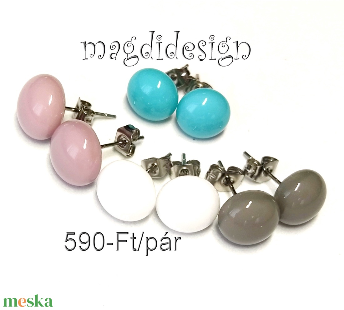NEMESACÉL Elegancia 4 pár üveg fülbevaló csomagban - ékszer - fülbevaló - pötty fülbevaló - Meska.hu NEMESACÉL Elegancia 4 pár üveg fülbevaló csomagban - ékszer - fülbevaló - pötty fülbevaló - Meska.hu
