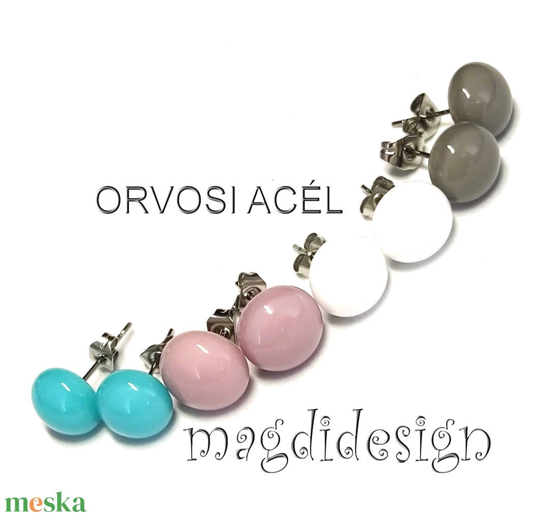 NEMESACÉL Elegancia 4 pár üveg fülbevaló csomagban - ékszer - fülbevaló - pötty fülbevaló - Meska.hu NEMESACÉL Elegancia 4 pár üveg fülbevaló csomagban - ékszer - fülbevaló - pötty fülbevaló - Meska.hu
