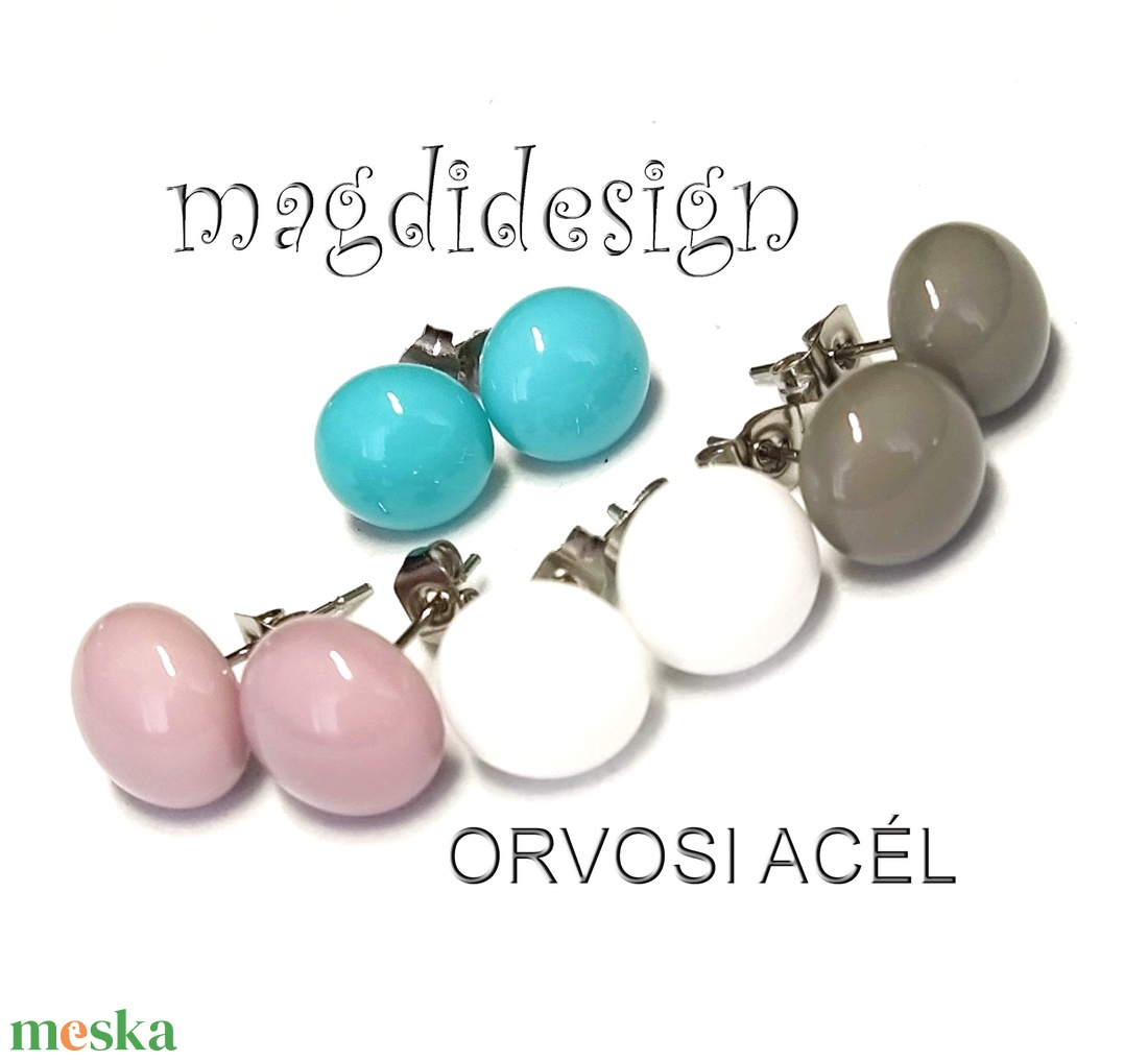NEMESACÉL Elegancia 4 pár üveg fülbevaló csomagban - ékszer - fülbevaló - pötty fülbevaló - Meska.hu NEMESACÉL Elegancia 4 pár üveg fülbevaló csomagban - ékszer - fülbevaló - pötty fülbevaló - Meska.hu