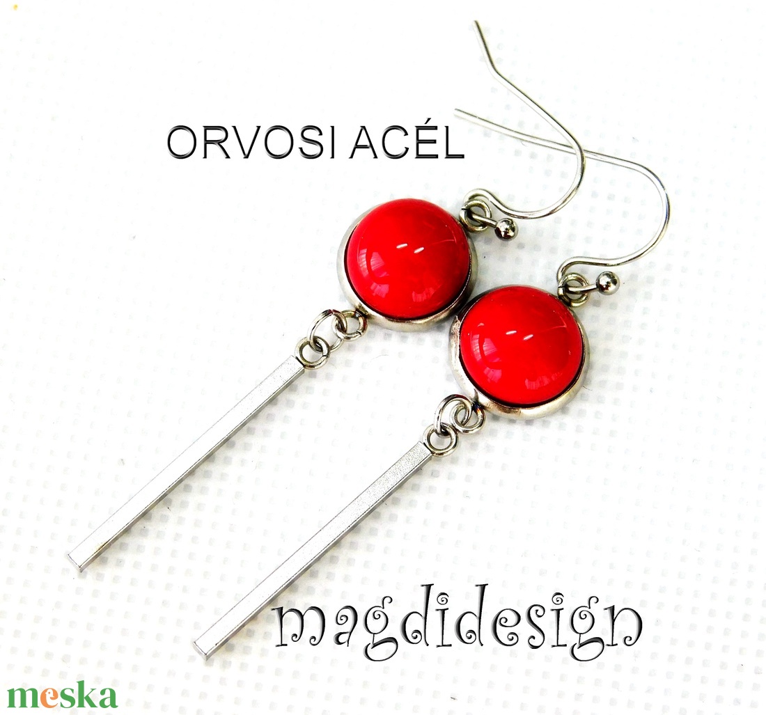 Meggypiros üvegékszer lógós fülbevaló ORVOSI ACÉL - ékszer - fülbevaló - lógó fülbevaló - Meska.hu Meggypiros üvegékszer lógós fülbevaló ORVOSI ACÉL - ékszer - fülbevaló - lógó fülbevaló - Meska.hu