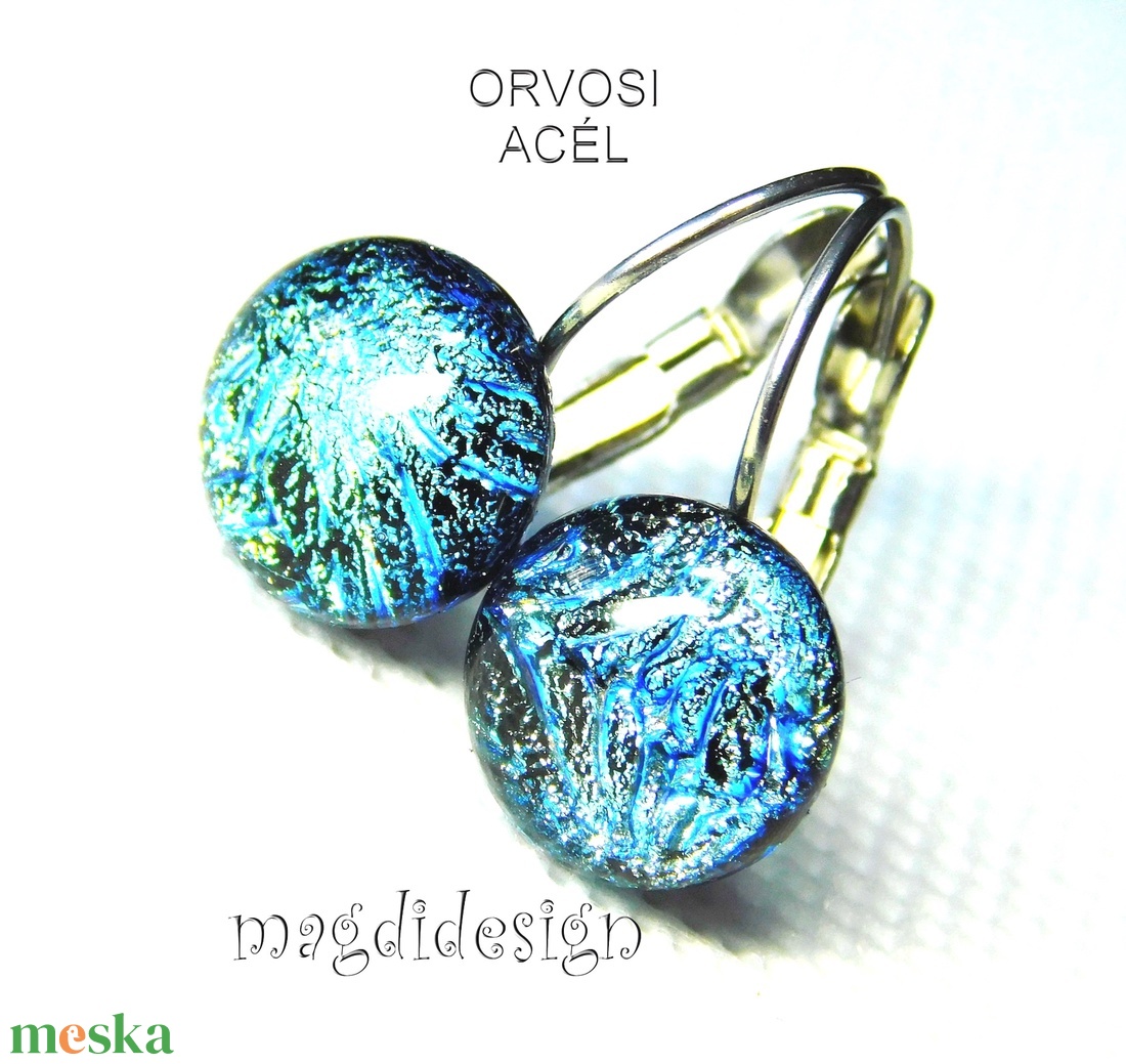 Ezüst aqua tűzijáték dichroic üvegékszer kapcsos fülbevaló - ékszer - fülbevaló - lógó fülbevaló - Meska.hu Ezüst aqua tűzijáték dichroic üvegékszer kapcsos fülbevaló - ékszer - fülbevaló - lógó fülbevaló - Meska.hu