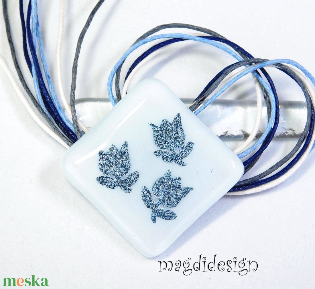 AKCIÓS! Tulipánkert üvegékszer nyaklánc - ékszer - nyaklánc - medálos nyaklánc - Meska.hu