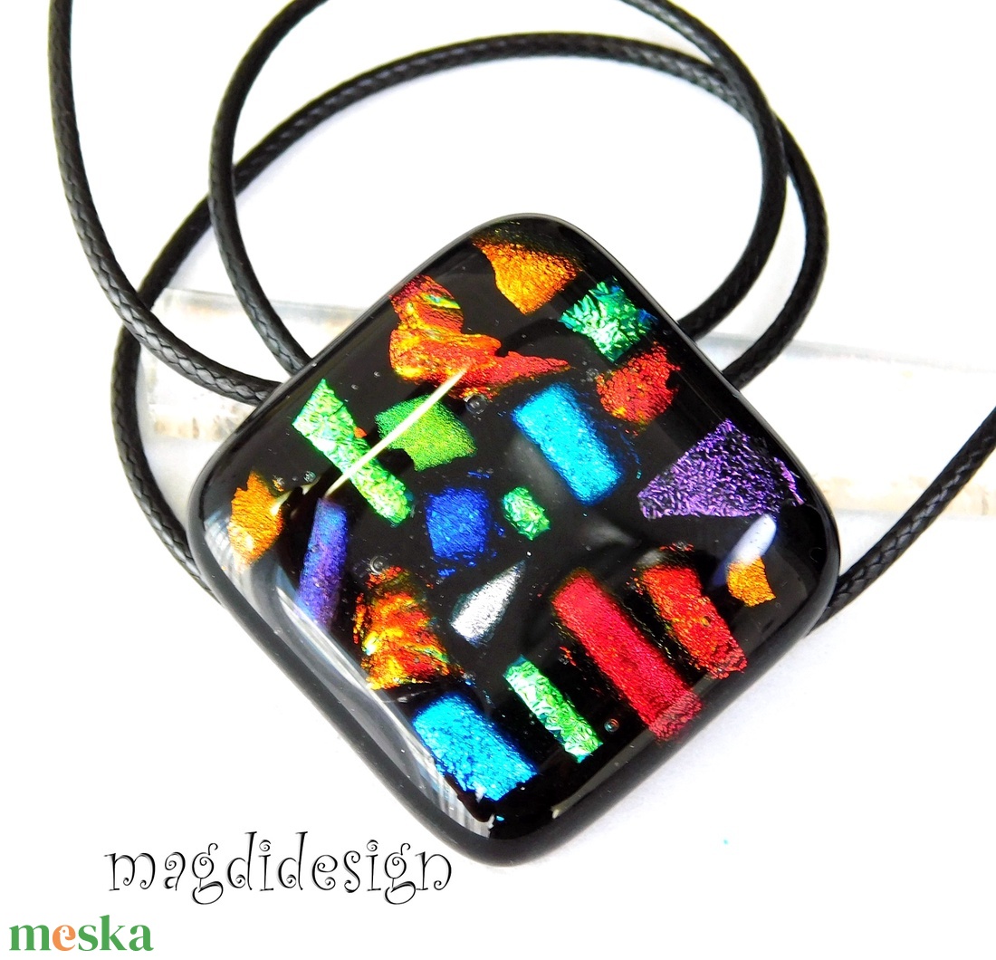 Dichroic mozaik üvegékszer nyaklánc - ékszer - nyaklánc - medálos nyaklánc - Meska.hu Dichroic mozaik üvegékszer nyaklánc - ékszer - nyaklánc - medálos nyaklánc - Meska.hu