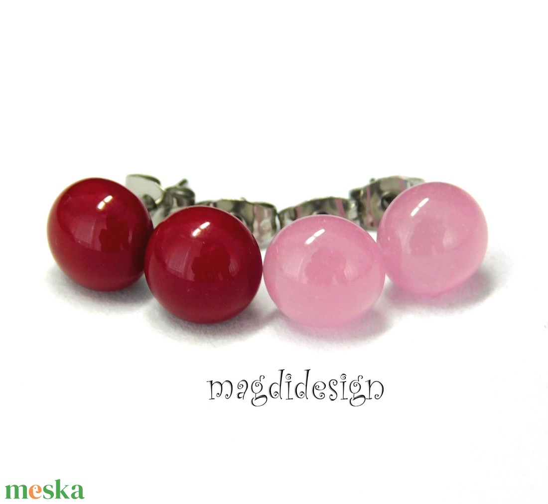 NEMESACÉL! Marsala és rózsaszín üvegékszer fülbevaló - ékszer - fülbevaló - pötty fülbevaló - Meska.hu NEMESACÉL! Marsala és rózsaszín üvegékszer fülbevaló - ékszer - fülbevaló - pötty fülbevaló - Meska.hu