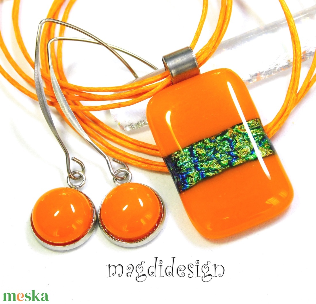 Arany-zöld mandarin üvegékszer szett, nyaklánc, lógós fülbevaló - ékszer - ékszerszett - Meska.hu Arany-zöld mandarin üvegékszer szett, nyaklánc, lógós fülbevaló - ékszer - ékszerszett - Meska.hu