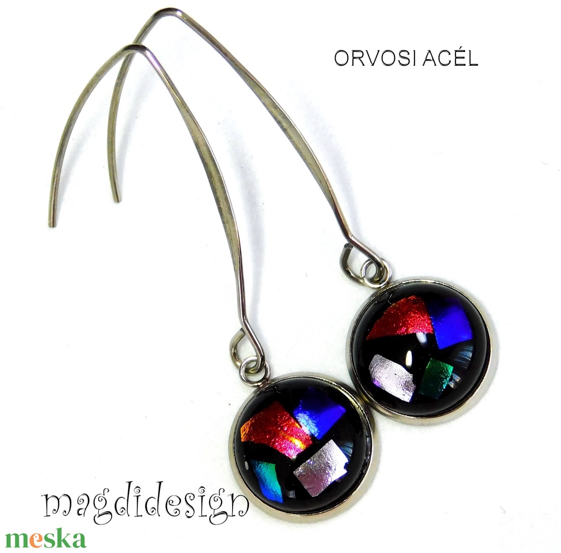 Színes dichroic üvegékszer lógós fülbevaló - ékszer - fülbevaló - lógó fülbevaló - Meska.hu Színes dichroic üvegékszer lógós fülbevaló - ékszer - fülbevaló - lógó fülbevaló - Meska.hu