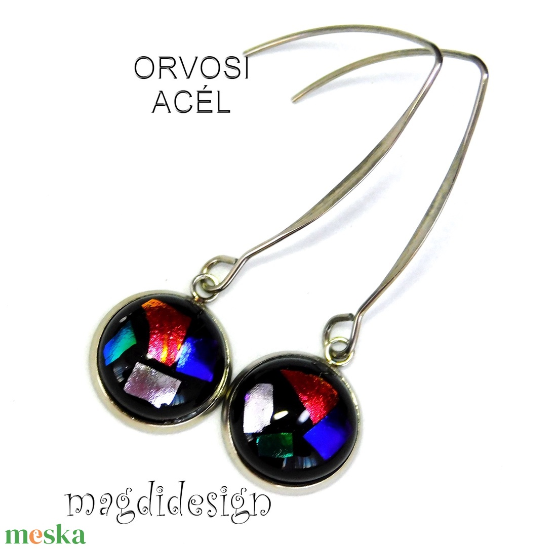 Színes dichroic üvegékszer lógós fülbevaló - ékszer - fülbevaló - lógó fülbevaló - Meska.hu Színes dichroic üvegékszer lógós fülbevaló - ékszer - fülbevaló - lógó fülbevaló - Meska.hu