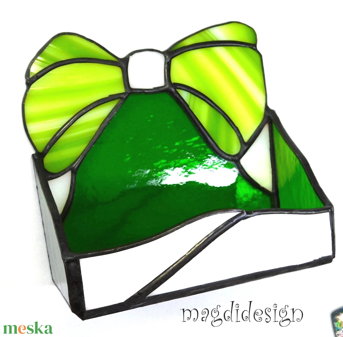 Masnis ékszertartó zöld fehér - ékszer - ékszertartó - ékszerdoboz - Meska.hu