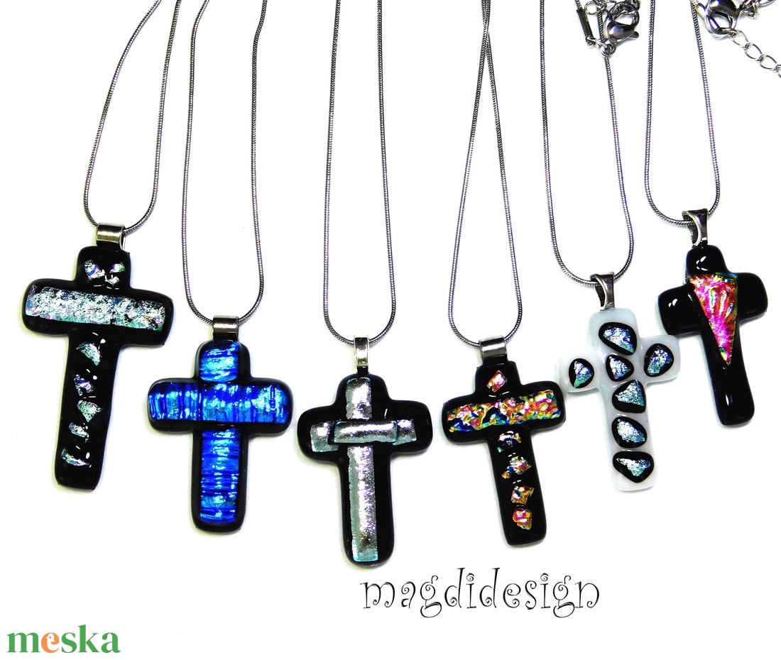 Kék dichroic kereszt üvegékszer nyaklánc - ékszer - nyaklánc - medálos nyaklánc - Meska.hu Kék dichroic kereszt üvegékszer nyaklánc - ékszer - nyaklánc - medálos nyaklánc - Meska.hu