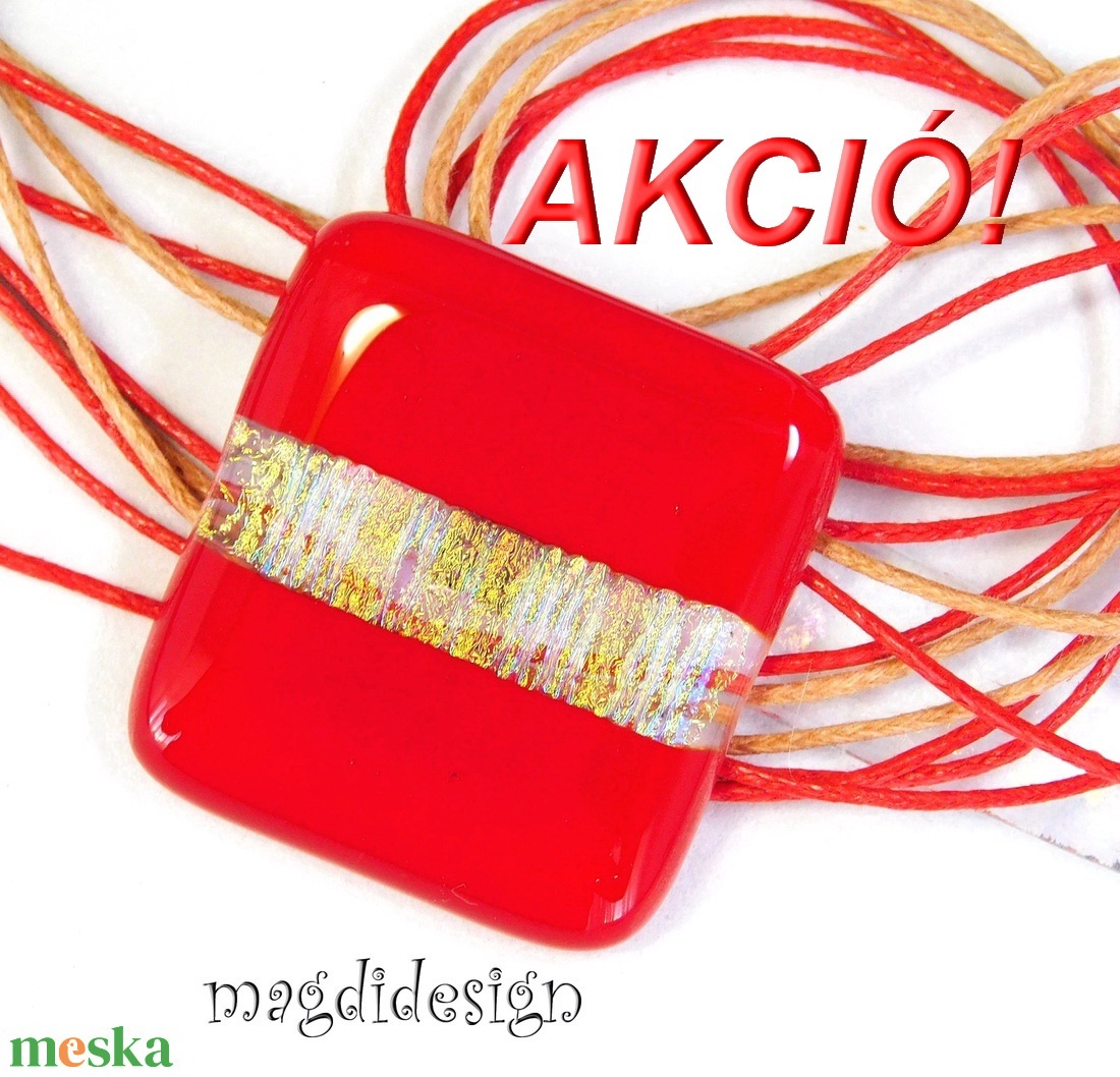 Dichroic csíkos meggypiros üvegékszer nyaklánc - ékszer - nyaklánc - medálos nyaklánc - Meska.hu Dichroic csíkos meggypiros üvegékszer nyaklánc - ékszer - nyaklánc - medálos nyaklánc - Meska.hu