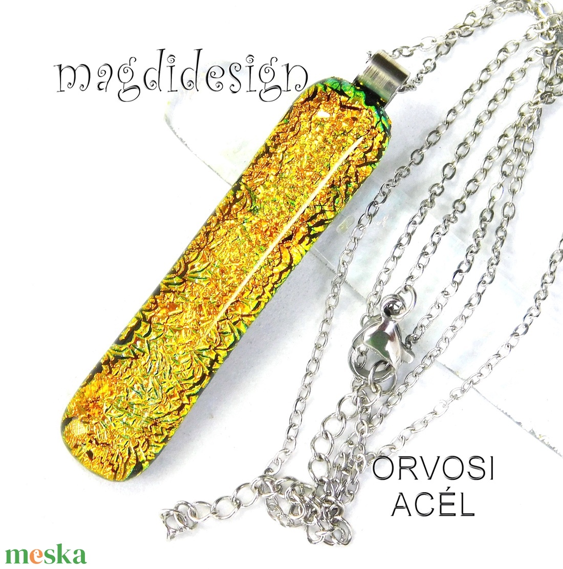 Arany dichroic medál üvegékszer - ékszer - nyaklánc - medálos nyaklánc - Meska.hu Arany dichroic medál üvegékszer - ékszer - nyaklánc - medálos nyaklánc - Meska.hu