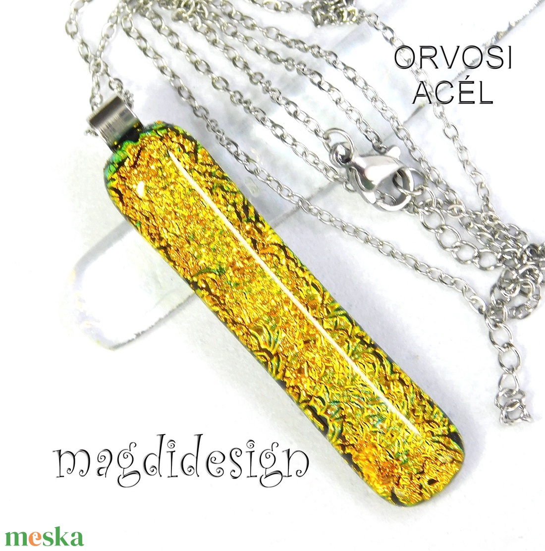 Arany dichroic medál üvegékszer - ékszer - nyaklánc - medálos nyaklánc - Meska.hu Arany dichroic medál üvegékszer - ékszer - nyaklánc - medálos nyaklánc - Meska.hu