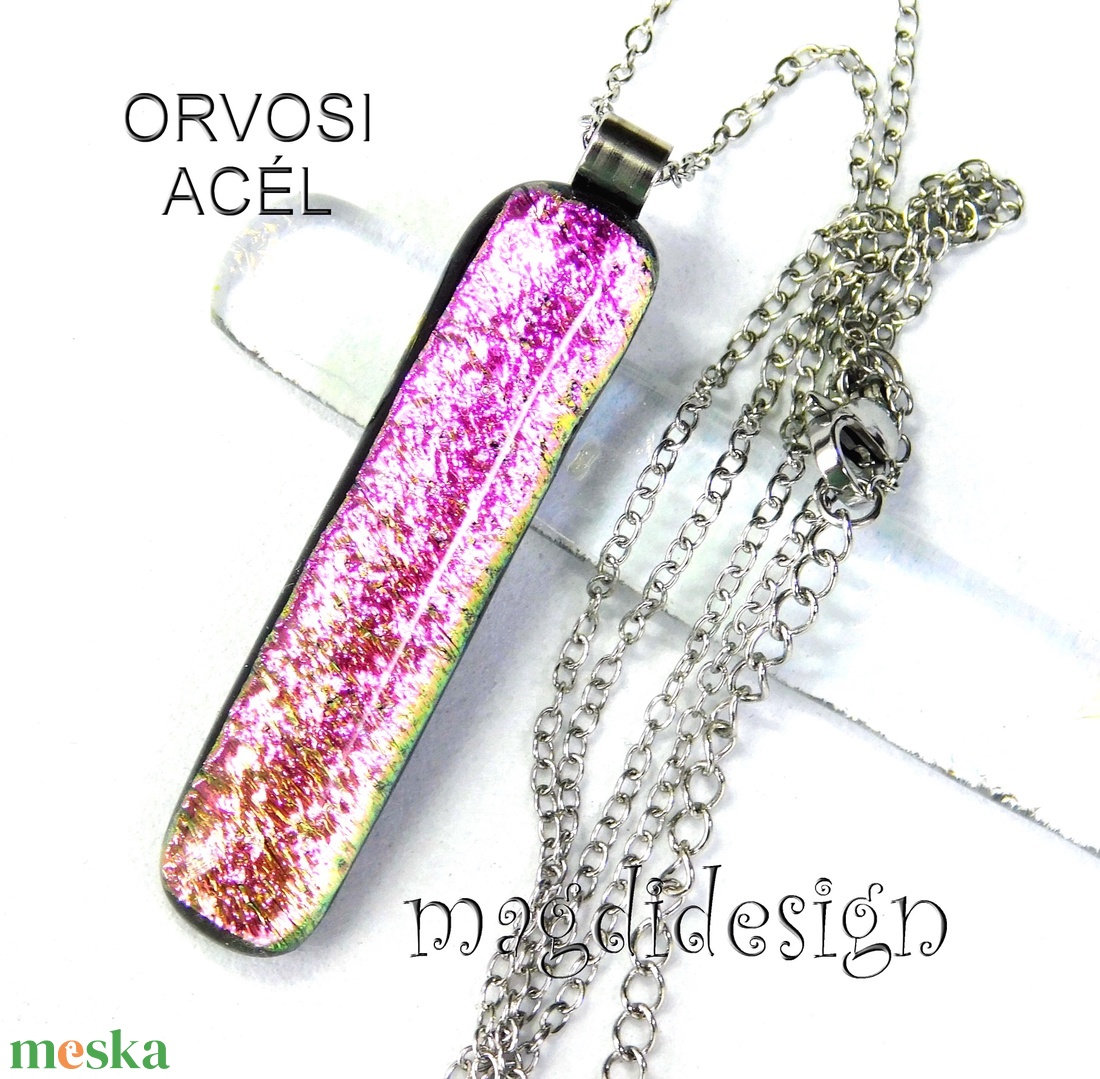 Rózsaszín arany színátmenet dichroic medál üvegékszer - ékszer - nyaklánc - medálos nyaklánc - Meska.hu Rózsaszín arany színátmenet dichroic medál üvegékszer - ékszer - nyaklánc - medálos nyaklánc - Meska.hu