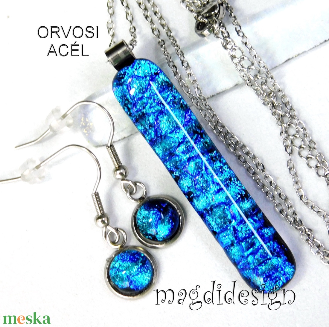 Kék buborékos dichroic medál üvegékszer - ékszer - nyaklánc - medálos nyaklánc - Meska.hu Kék buborékos dichroic medál üvegékszer - ékszer - nyaklánc - medálos nyaklánc - Meska.hu