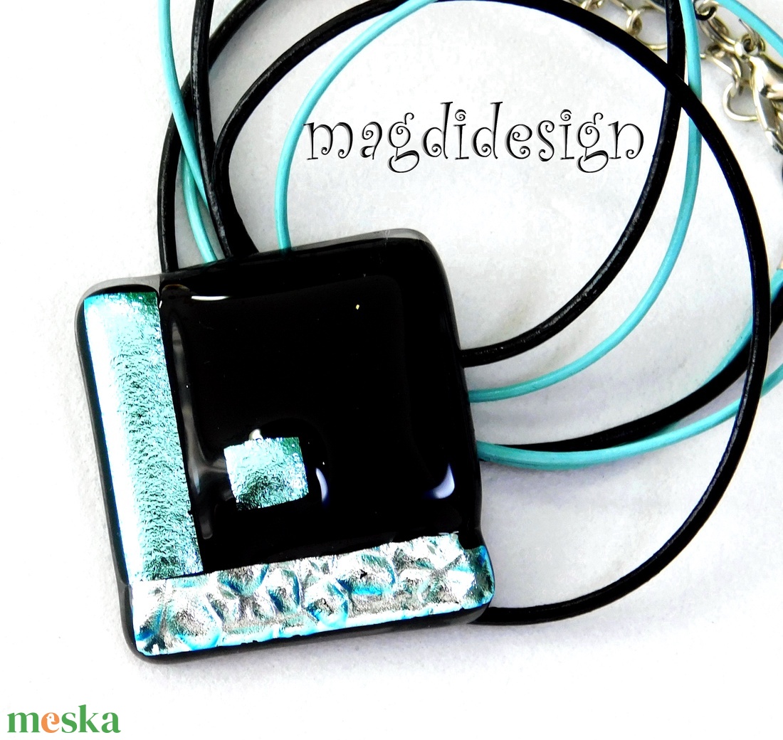Fekete ezüst dichroic üvegékszer nyaklánc - ékszer - nyaklánc - medálos nyaklánc - Meska.hu Fekete ezüst dichroic üvegékszer nyaklánc - ékszer - nyaklánc - medálos nyaklánc - Meska.hu