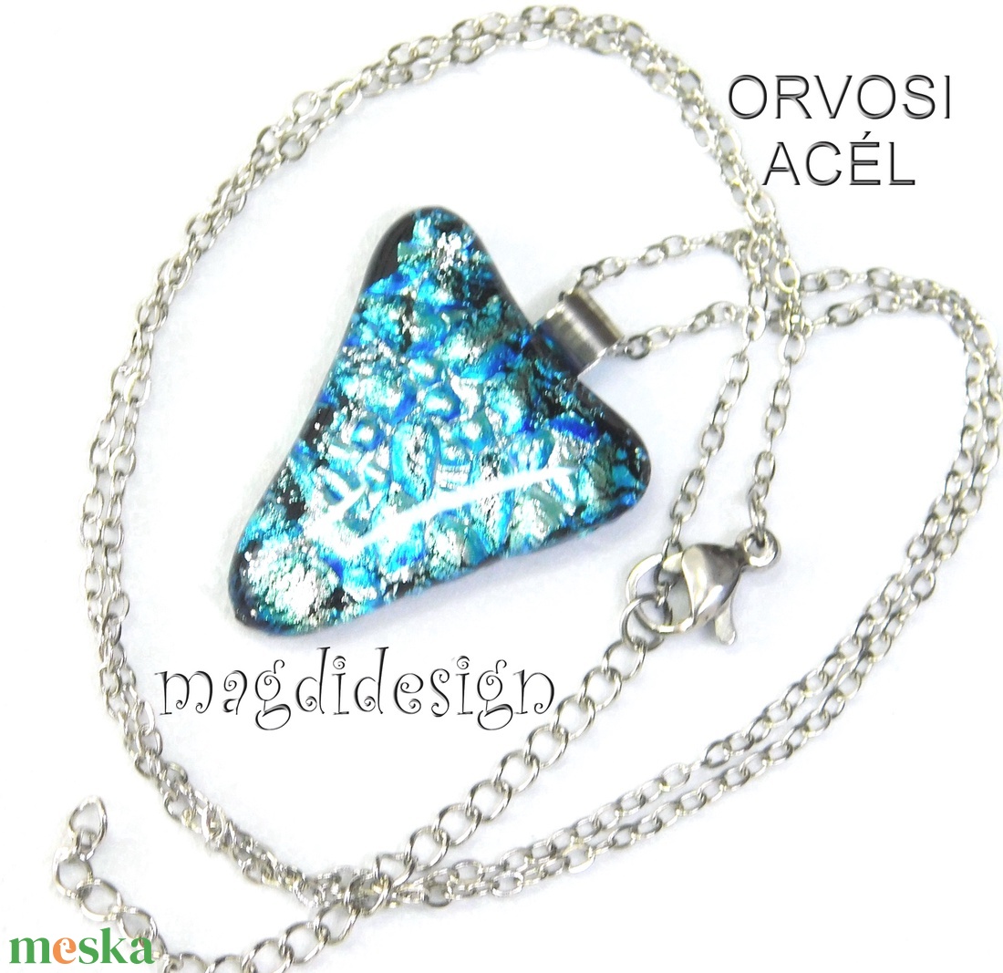 Ezüstös kék dichroic üvegékszer nyaklánc - ékszer - nyaklánc - medálos nyaklánc - Meska.hu Ezüstös kék dichroic üvegékszer nyaklánc - ékszer - nyaklánc - medálos nyaklánc - Meska.hu