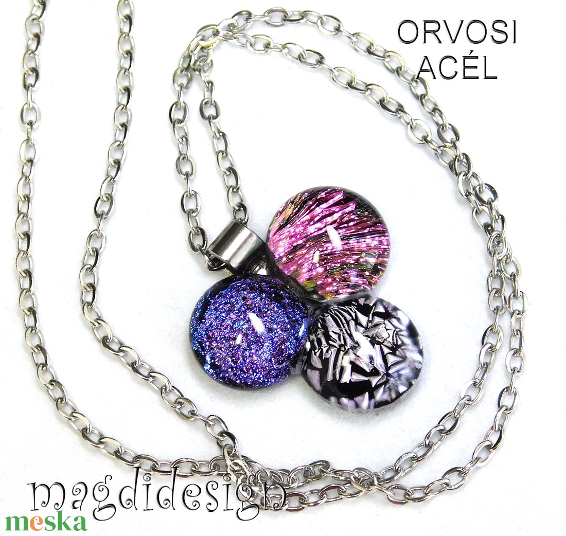 Dichroic bogyós színtrió üvegékszer nyaklánc 1 - ékszer - ékszerszett - Meska.hu Dichroic bogyós színtrió üvegékszer nyaklánc 1 - ékszer - ékszerszett - Meska.hu