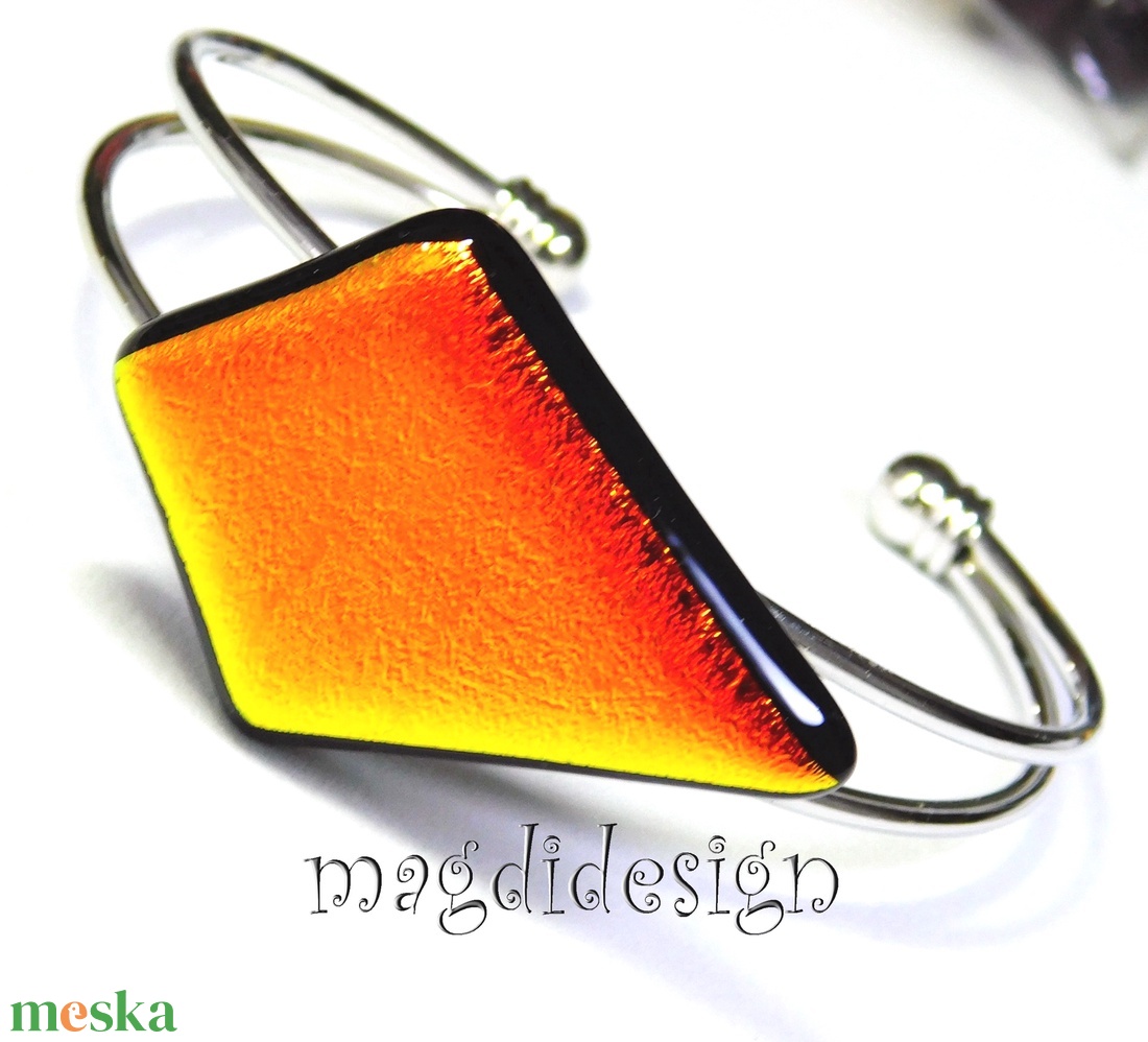 Narancs dichroic üvegékszer karkötő - ékszer - karkötő - karkötő medállal - Meska.hu Narancs dichroic üvegékszer karkötő - ékszer - karkötő - karkötő medállal - Meska.hu