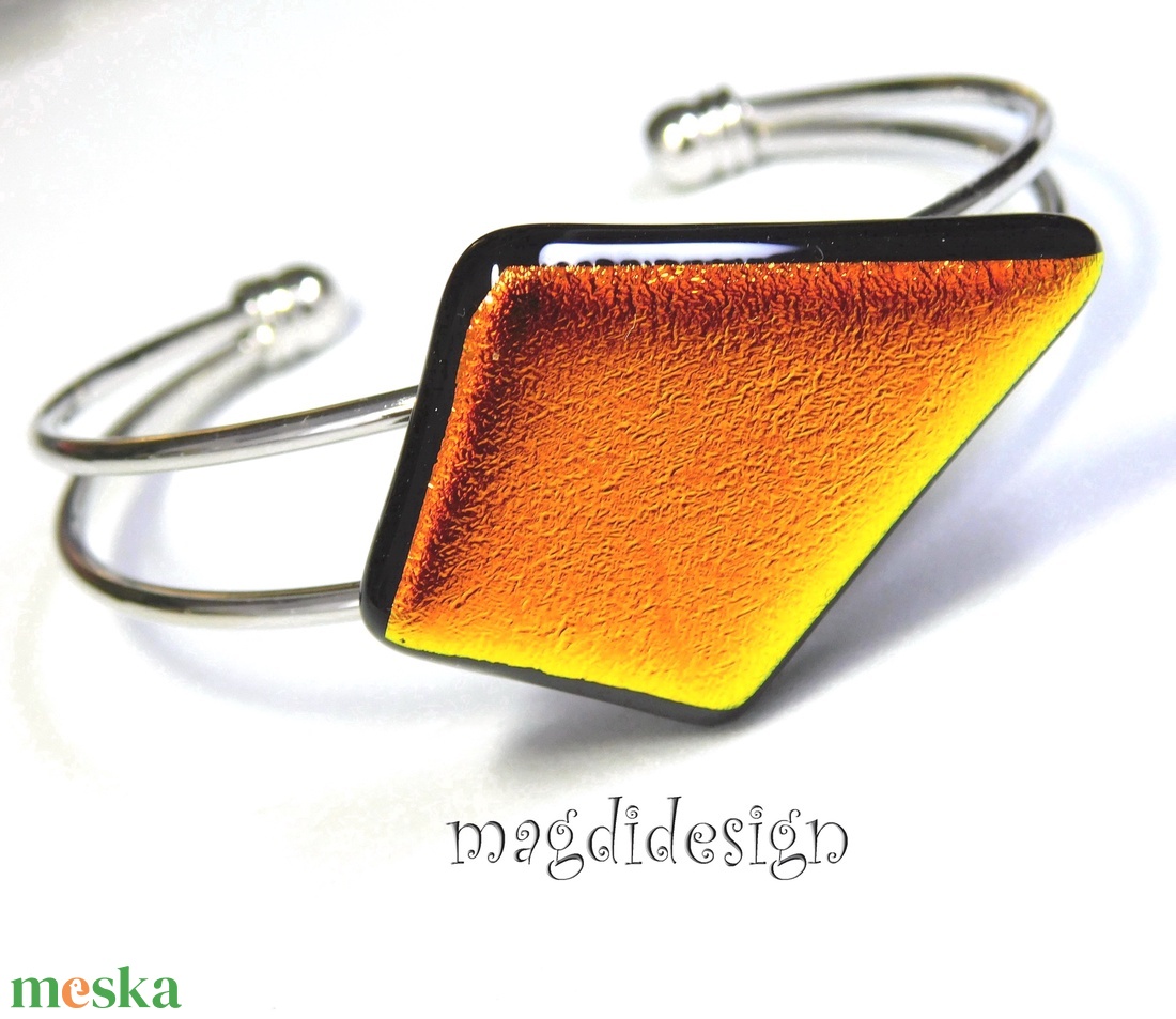 Narancs dichroic üvegékszer karkötő - ékszer - karkötő - karkötő medállal - Meska.hu Narancs dichroic üvegékszer karkötő - ékszer - karkötő - karkötő medállal - Meska.hu