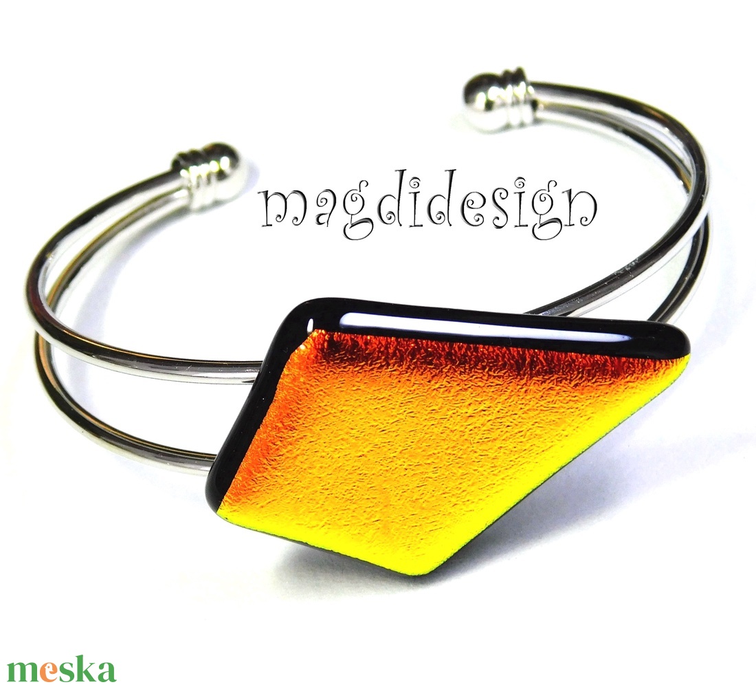 Narancs dichroic üvegékszer karkötő - ékszer - karkötő - karkötő medállal - Meska.hu Narancs dichroic üvegékszer karkötő - ékszer - karkötő - karkötő medállal - Meska.hu