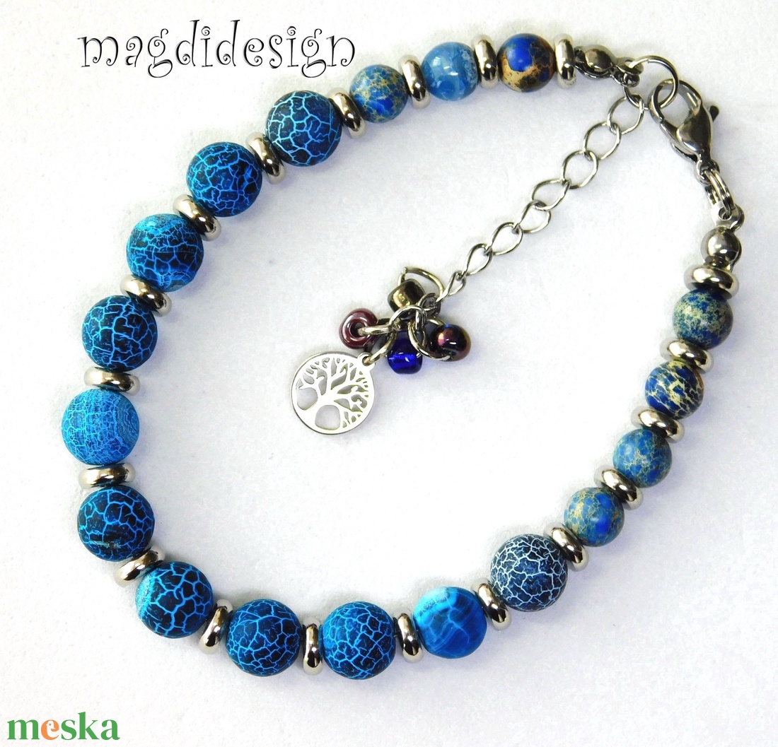 Zöld howlit ásvány karkötő - ékszer - karkötő - ásványkarkötő - Meska.hu