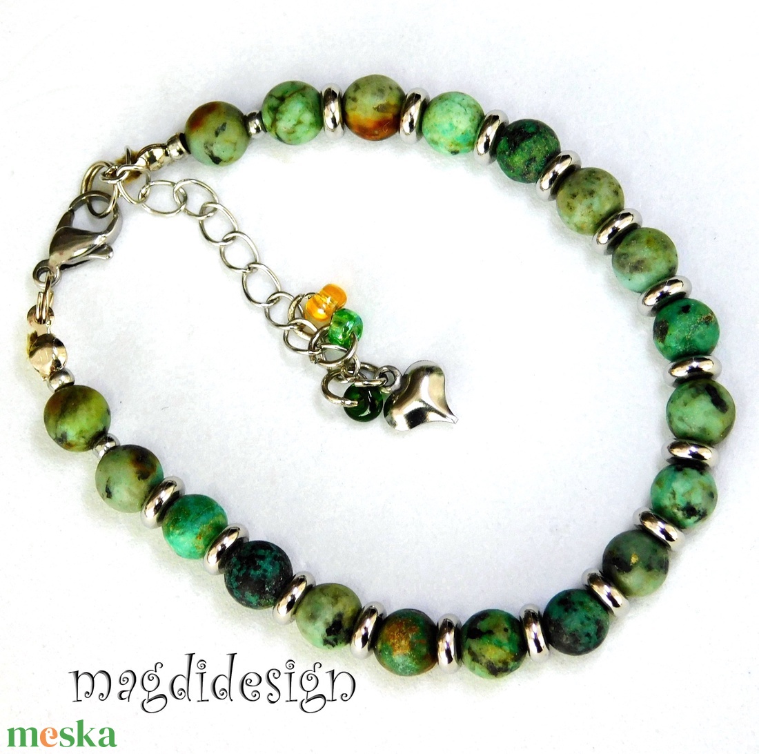 Zöld howlit ásvány karkötő - ékszer - karkötő - ásványkarkötő - Meska.hu