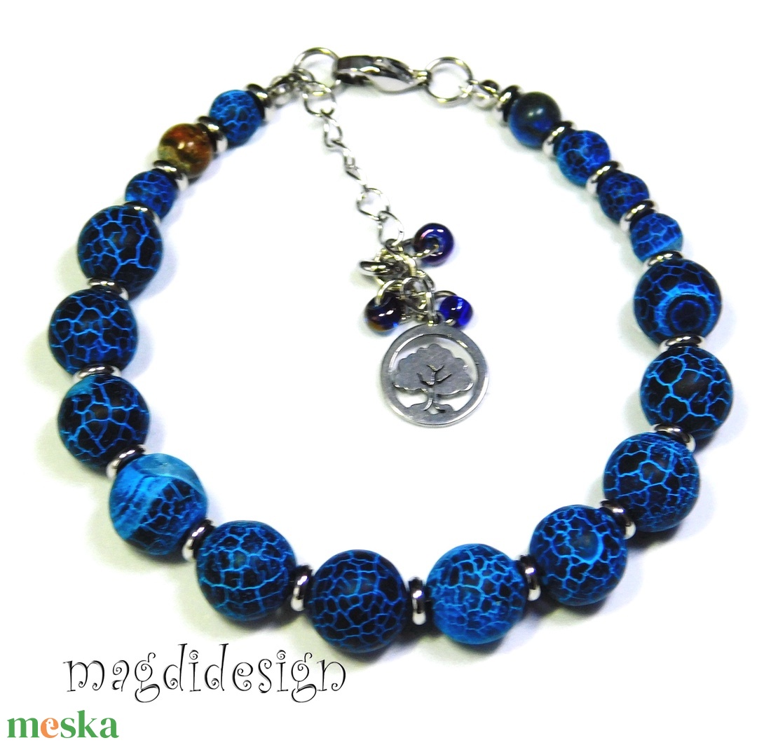 Kék howlit ásvány karkötő - ékszer - karkötő - ásványkarkötő - Meska.hu