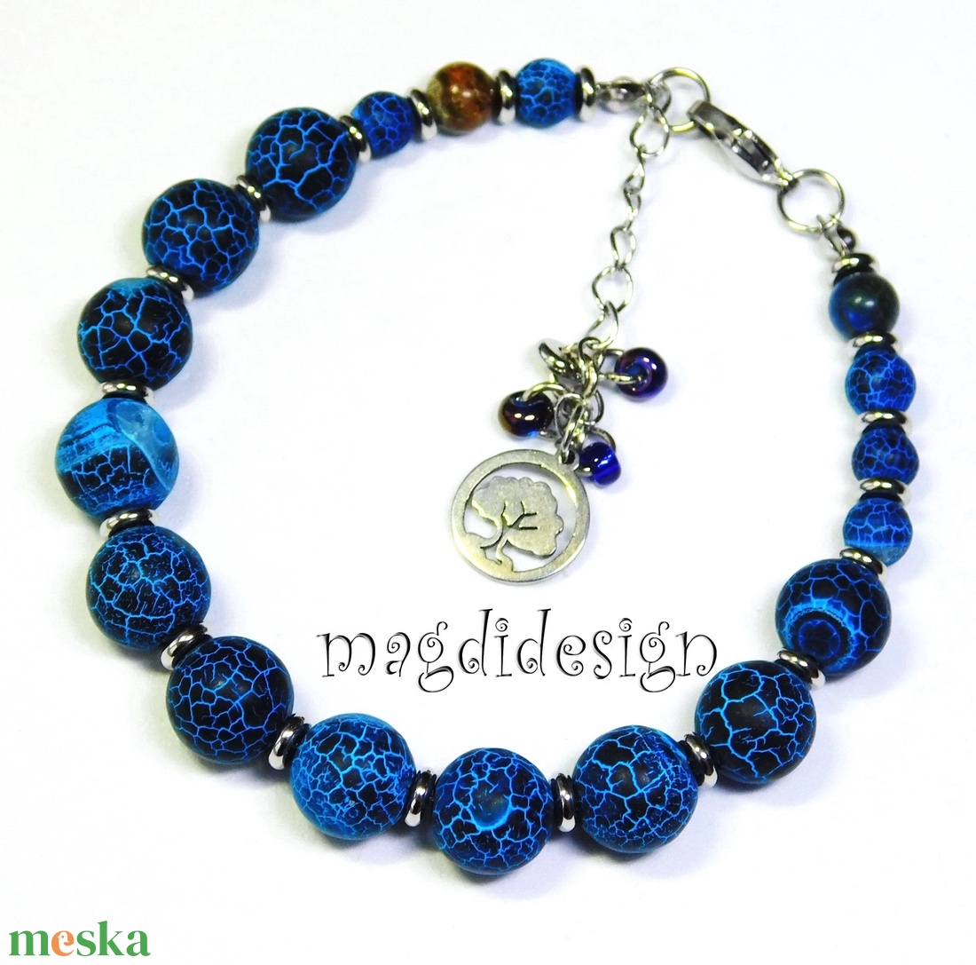 Kék howlit ásvány karkötő - ékszer - karkötő - ásványkarkötő - Meska.hu