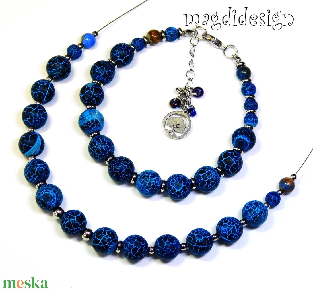 Kék howlit ásvány karkötő - ékszer - karkötő - ásványkarkötő - Meska.hu