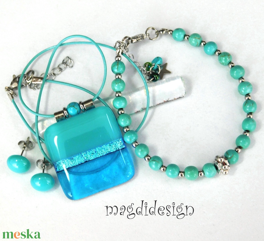 Türkiz ásványkarkötő - ékszer - karkötő - ásványkarkötő - Meska.hu