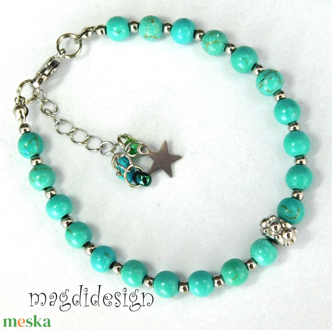 Türkiz ásványkarkötő - ékszer - karkötő - ásványkarkötő - Meska.hu
