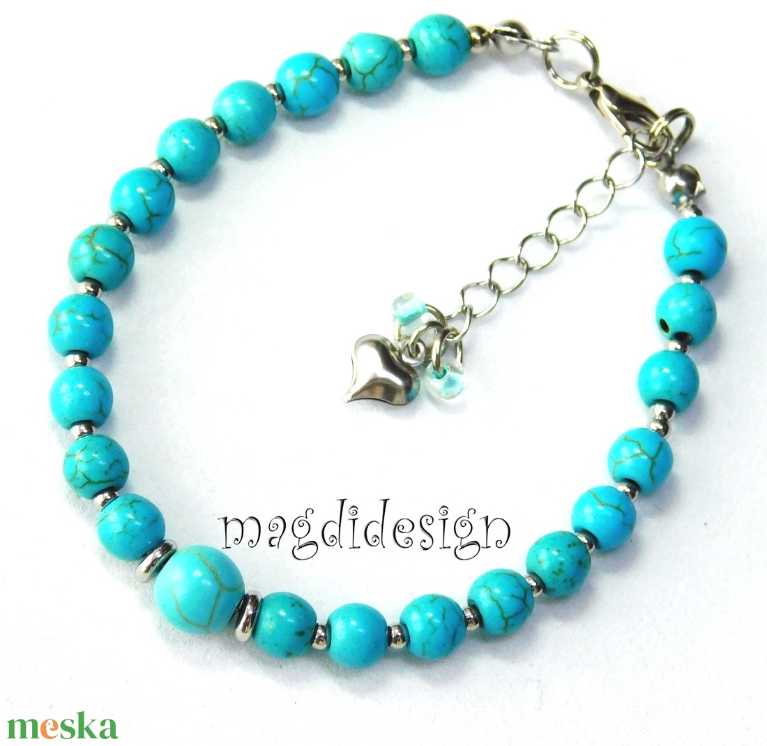 Türkiz ásványkarkötő - ékszer - karkötő - ásványkarkötő - Meska.hu