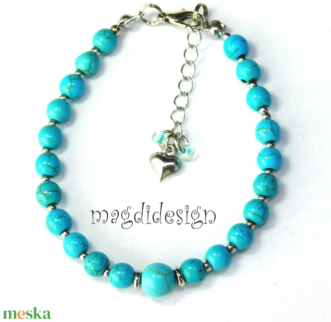Türkiz ásványkarkötő - ékszer - karkötő - ásványkarkötő - Meska.hu