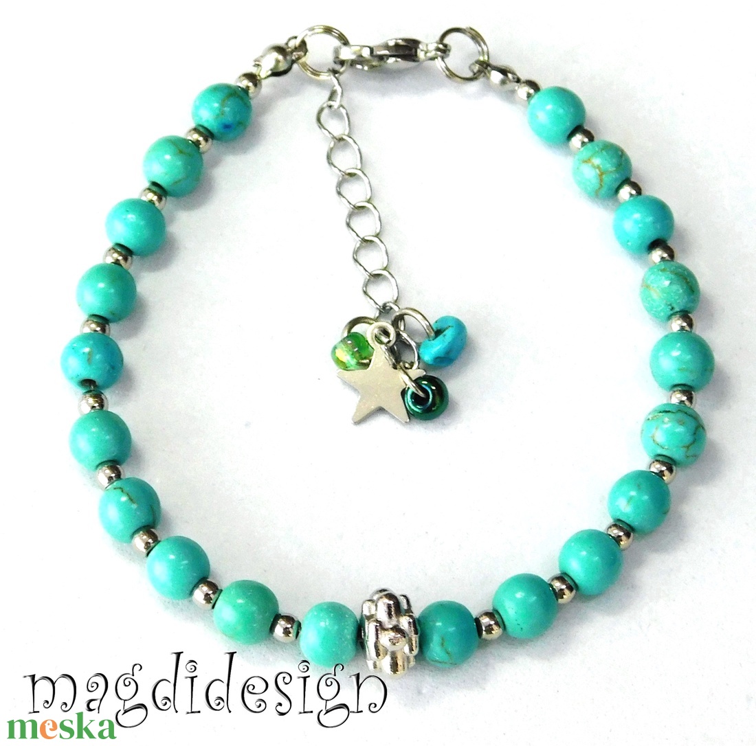 Türkiz ásványkarkötő - ékszer - karkötő - ásványkarkötő - Meska.hu