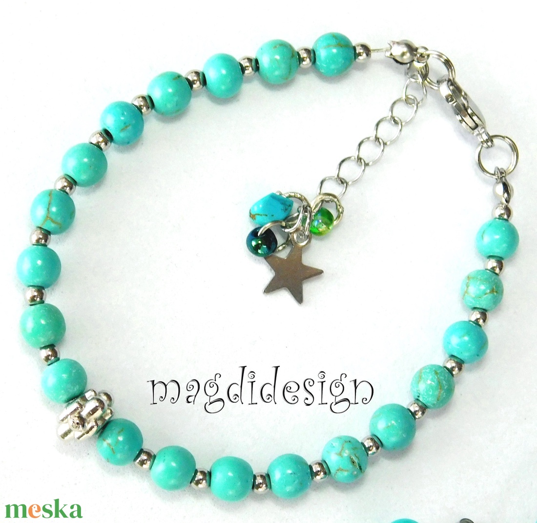 Türkiz ásványkarkötő - ékszer - karkötő - ásványkarkötő - Meska.hu
