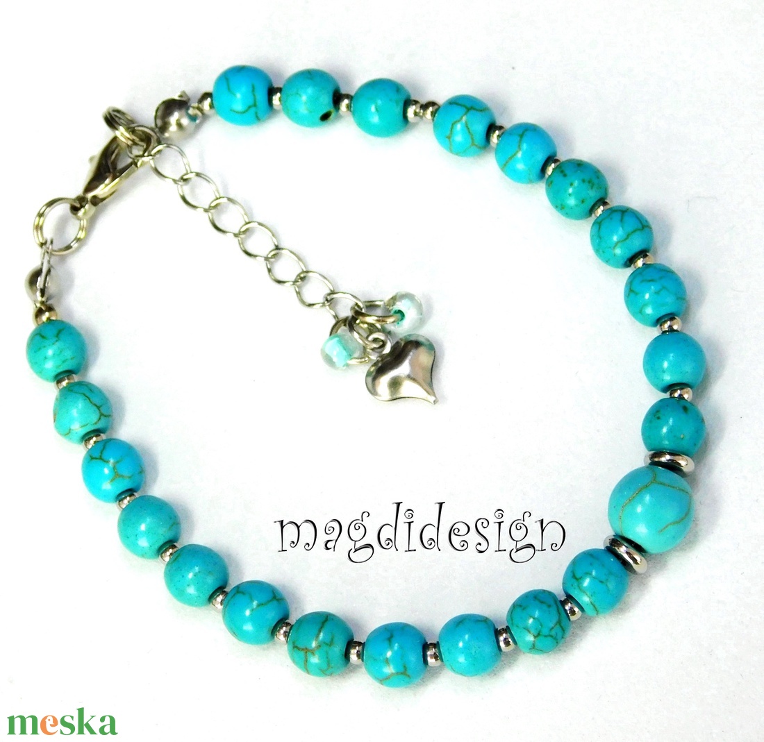 Türkiz ásványkarkötő - ékszer - karkötő - ásványkarkötő - Meska.hu