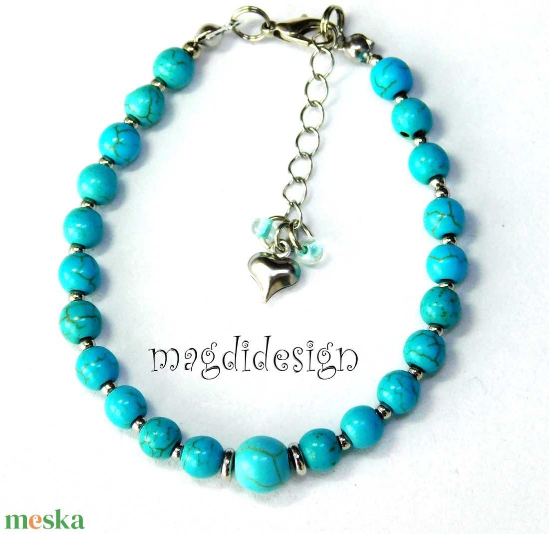 Türkiz ásványkarkötő - ékszer - karkötő - ásványkarkötő - Meska.hu