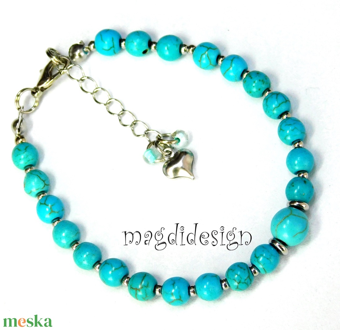 Türkiz ásványkarkötő - ékszer - karkötő - ásványkarkötő - Meska.hu
