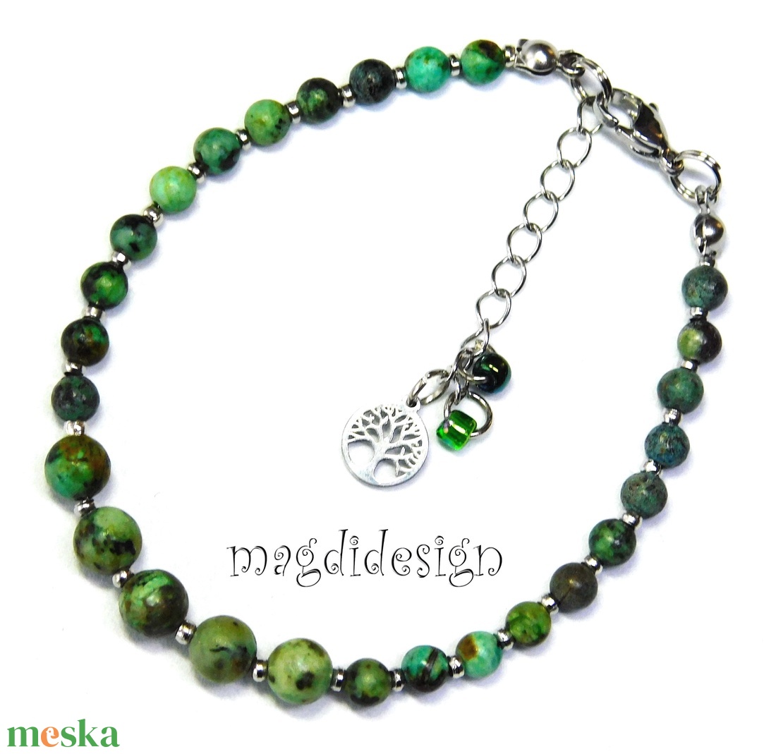 Zöld howlit ásványkarkötő - ékszer - karkötő - ásványkarkötő - Meska.hu
