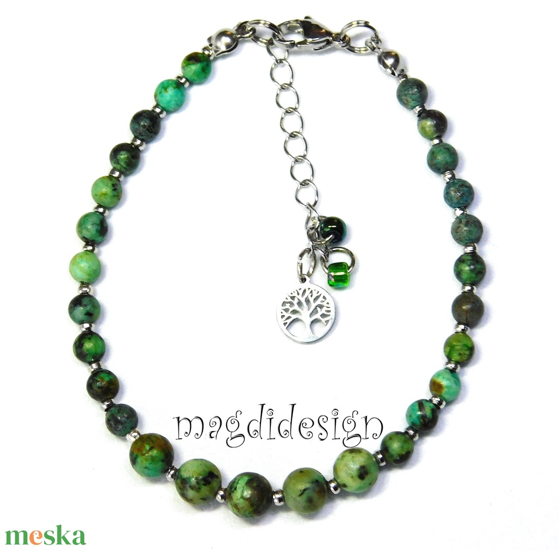 Zöld howlit ásványkarkötő - ékszer - karkötő - ásványkarkötő - Meska.hu