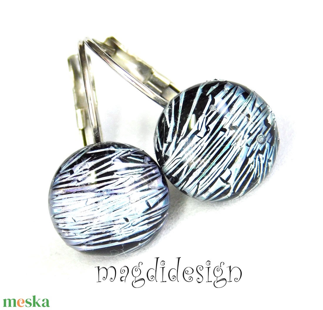 Pezsgő, színjáték üvegékszer kapcsos fülbevaló - ékszer - fülbevaló - lógó fülbevaló - Meska.hu