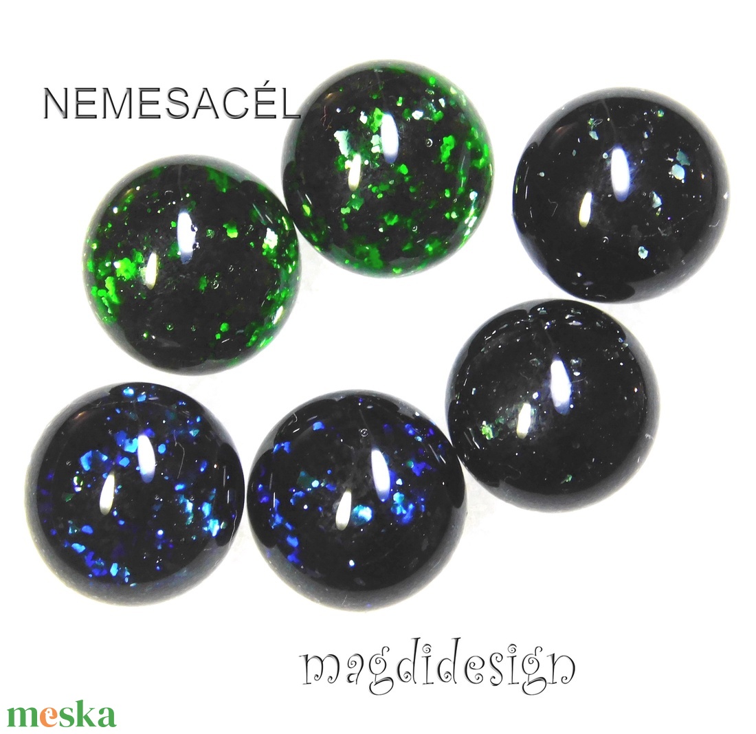 EREDETI Kék, zöld, fekete aventurin üvegékszer, 3 pár, stiftes fülbevaló - ékszer - fülbevaló - pötty fülbevaló - Meska.hu